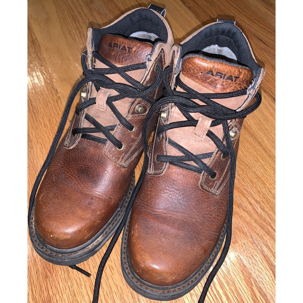 Vintage Ariat ATS Work‎ Boots Mens US 9.5B Leather Upper Lace Up 31450